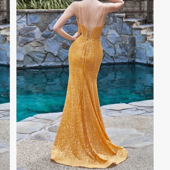 Size 4 Cinderella Divine Sequins Prom Dress - Picture 3 of 10